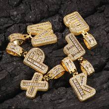 Hip Hop Iced Out Zircon Initial Necklace Stainless Steel Gold Chain Alphabet Letter Men Necklace Punk Jewelry Collar Hombre 2024 - buy cheap