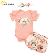 Ma & Baby-Conjunto de ropa de flores para recién nacido, Pelele de punto, pantalones cortos florales, trajes, 0 a 24 meses 2024 - compra barato