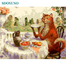 SDOYUNO-pintura por números de animales para decoración del hogar, lienzo sin marco, sin marco, 60x75cm 2024 - compra barato