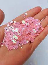 500g/color Pink Heart glitter shape | Glitter for face, body, hair and nail art|Loose glitter nail supplier crafts resin|makeup 2024 - buy cheap