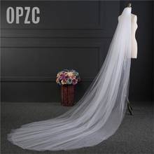 Factory wholesale Fashion Elegant Wedding Accessories 3 Meters 2 Layers Wedding Veil White Ivory Simple Bridal Veil With Comb 2024 - buy cheap