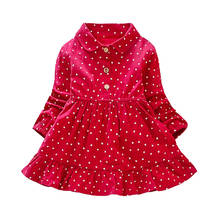 Autumn Kids Casual Baby Girls Dot Print Long Sleeve Dress Party Princess Dress 2024 - buy cheap