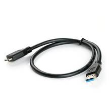 Черный Мини Портативный USB 3,0 кабель для передачи данных от A до Micro B, кабель для внешнего жесткого диска 30 см 2024 - купить недорого