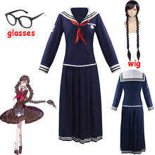 Anime Danganronpa Dangan-Ronpa 2 Toko Fukawa Cosplay Costume School Uniform Costume With Wig Glasses Halloween 2024 - buy cheap