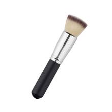 Makeup Brush Professional Soft Comestic Brush Kabuki Face Powder Blush Foundation Flat Top Tool Black Silver Color 2024 - buy cheap