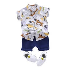 Novas Roupas de Bebê Verão Terno Crianças Meninos Moda Dos Desenhos Animados Shorts 2 Pçs/sets Criança Roupa Infantil para Crianças Fatos de Treino 2024 - compre barato