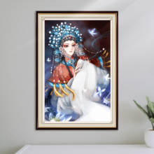 5d diy dimond pintura de pequim ópera mulher cartaz quadrado completo redondo diamante mosaico bordado china ponto cruz artesanato arte presentes 2024 - compre barato
