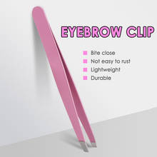 1pcs Black Pink Eyebrow Tweezers Stainless Steel Face Hair Removal Eye Brow Trimmer Eyelash Clip Cosmetic Beauty Makeup Tools 2024 - buy cheap