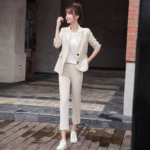 2022 Autumn Fashion Women's Suit Pants Set Temperament Slim Long Sleeve Jacket Small Blazer Female Office Suit Two-piece 2024 - buy cheap