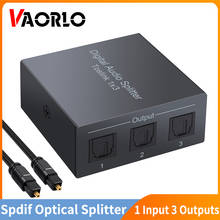 VAORLO-Divisor de Audio Digital óptico, divisor de 1x3 y 3 vías Spdif Toslink, una entrada y 3 salidas, divisor óptico para LPCM2.0 DTS -AC3 para TV 2024 - compra barato