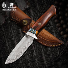 Hx Outdoors-cuchillo afilado de hoja fija de Damasco, herramientas de caza, supervivencia, acampada, Colección, envío directo 2024 - compra barato