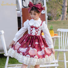 Meninas lolita vestido vermelho jsk lolita halloween cosplay traje crianças anime bonito gato partten vestido para criança doce lolita traje 2024 - compre barato
