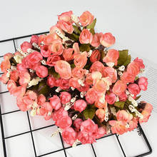 Mini rosas de seda artificiales para decoración del hogar, 2 ramos de flores de 30 cabezas, para bodas, fiestas, navidad 2024 - compra barato