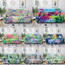 Tropical Leaves Pattern Elastic Sofa Cover Spandex Colorful Flower Print Sofa Slipcovers for Living Room Sectional Couch Cover 2024 - buy cheap