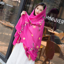 Spring and autumn scarf women wild embroidery scarf national style India Nepal cotton and linen scarf tourism seaside sun shawl 2024 - buy cheap