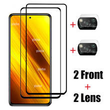 Cristal frontal de seguridad 4 en 1 para Xiaomi Poco X3, protectores de pantalla de cámara para Xiaomi Poco X3, película protectora de vidrio NFC, Xiaomi Mi Pocox3 2024 - compra barato