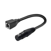 Cabo de extensão xlr 3 pinos fêmea para rj45 fêmea, conversor e adaptador de conector de rede dmx512 2024 - compre barato