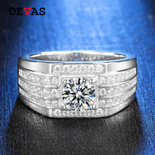 OEVAS Real 1 Carat D Color Moissanite Men Ring 100% 925 Sterling Silver Sparkling High Carbon Diamond Fine Jewelry Wholesale 2024 - buy cheap
