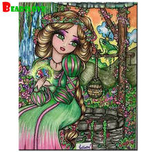 5D DIY diamond Embroidery Cartoon Green Girl Fairy picture Square/Round Rhinestone Cross embroidery Gift set Diamond embroidery, 2024 - buy cheap