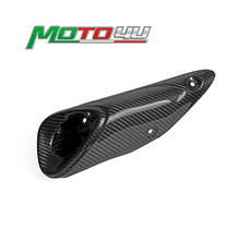 Cubierta de tubo de escape de fibra de carbono Real, protección térmica para YAMAHA MT-09, MT09, MT, 09, FZ 09, 2014, 2015, 2016 2024 - compra barato