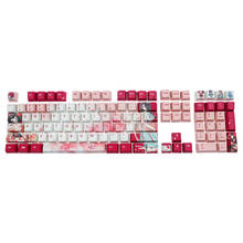 108Pcs PBT Keycaps Set Dye-Sub Keycaps For  61/64/87/96/104 Customized Gaming Mechanical Keyboard - Peach Blossom 2024 - buy cheap