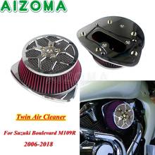 XXX Aluminum Air Filter Motorcycle Twin Dual Intake Air Cleaner System for Suzuki Boulevard M109R M109RZ VLR1800 C1800R 06-2019 2024 - buy cheap