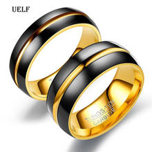 Uelf Foreign Trade  Scrub Black Men Rings 100% Tungsten Carbide Anillos para hombres Black 2024 - buy cheap