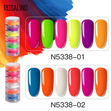 ROSALIND-Polvo de neón integrado brillante para diseño de uñas, 6 colores, polvo de uñas, necesita capa Base superior, pigmento de decoración 2024 - compra barato