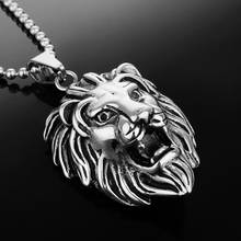 Granny Chic Lion Pendant Necklace Mens Chain 316L Stainless Steel Box Curb Link Silver Color/Gold Color Fashion Jewelry Gift 2024 - buy cheap