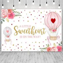 Avezano Baby Shower Pink Hot Air Balloon Backgrounds Girl Birthday Party Sweetheart Flower Decor Backdrop Photo Studio Photozone 2024 - buy cheap