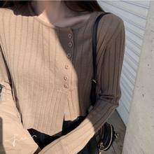 Woman Sweaters Pull Hiver Short Asymmetric Woolen Knit Women's Loose Top Femme Chandails 2024 - buy cheap