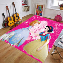 160x80cm Kids Play Mat Cartoon Princess Printing Doormat Flannel Home Decoration Non-slip Floor Mat Carpet  Kids Rug Playmat 2024 - compre barato