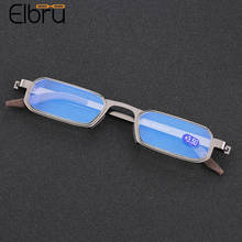 Elbru Anti Blue Light Reading Glasses Rectangle Metal Presbyopic Glasses Half Frame Spectacles For Men Women Diopters +1.0to+4.0 2024 - buy cheap