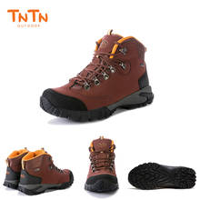 TNTN Mens Genuine Leather Waterproof Trekking Shoes Hiking Boots For Men Outdoor Sports Sneakers Unisex Breathable Walking Boots 2024 - buy cheap