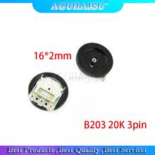5pcs Gear tuning potentiometer B203 20K 3pin 16*2mm Dial Potentiometer 2024 - buy cheap