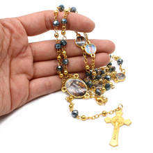 Metal cristal de vidro católico cristo ortodoxo religioso rosário frisado colar pendqant para homem e mulher jóias 2024 - compre barato