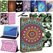 Print Pattern PU Leather Tablet Folio Stand Cover for Huawei MediaPad T3 8.0"/T3 10 9.6"/T5 10 10.1"/M5 Lite 10.1"/M5 10.8" 2024 - buy cheap