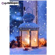 Алмазная картина полностью квадратная/круглая дрель Рождество снег сцена светильник Daimond картина вышивка-мозаика стразами картина 183DP 2024 - купить недорого