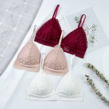 Women Lace Bra No Steel Ring Beauty Back Wrapped Chest Comfortable Stretch Triangle Cup Padded Lingerie Sheer Daisy Brassiere 2024 - buy cheap