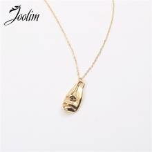 JOOLIM High End Gold Finish Abstraction Face Choker Necklace Trendy Jewelry Wholesale 2024 - buy cheap