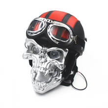 Universal Helmets Goggles Motorcycle Front Skull LED Headlight Headlamp Touring For Harley Honda Yamaha Suzuki Kawasaki Custom 2024 - buy cheap