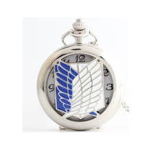 New Unique Design Bronze Anime Attack on Titan Wings of Liberty Clamshell Quartz Pocket Watch Necklace Halloween Crops Gift 2024 - buy cheap