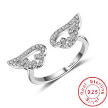 Charm Angel wings Ring Real 925 sterling silver Bijou Engagement Wedding band Rings for Women Bridal Diamond cz Party Jewelry 2024 - buy cheap