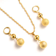 Gold Beads Jewelry Set Ball Pendant Chains  Earrings jewelry sets for Women Girls Dubai Gold Color African Birthday Party Gifts 2024 - buy cheap