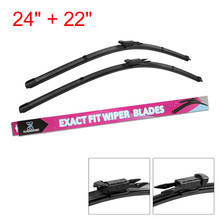 X AUTOHAUX 24" 22" Exact Fit Front Windshield Wiper Blade for 04-09 Volvo S60 04-06 S80 04-07 V70 XC70 04-17 XC90 2024 - buy cheap