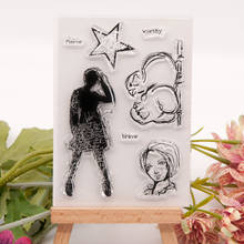 Girl Star CLEAR STAMPS Scrapbook Christmas Card Paper Craft Silicon Rubber Roller Transparent Stamps 2024 - buy cheap