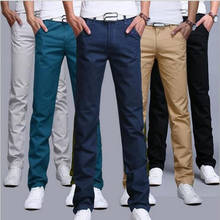 8 Color Casual Pants Men 2020 Spring New Business Fashion Casual Elastic Straigh Trousers Male Brand Gray White Khaki 2024 - buy cheap