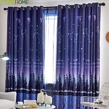 Nordic Style Night Sky Curtains Cartoon Deer Design Blackout Curtain for Bedroom Sheer Fabric Drapes 2024 - buy cheap