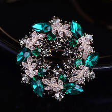 Vintage Baroque Zircon Crystal Small Wreath Brooches Pins Elegant Cute Garland Woman's Brooch Pin Female Corsage Jewelry Gifts 2024 - buy cheap