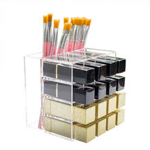 Multiple Grid Acrylic transparent Makeup Organizer Storage Box Drill polish lipstick Nail organizer Cosmetic Jewelry Box Holder 2024 - buy cheap